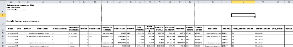  Imaginea nr. 8 – Lista detaliata facturi – export Excel - Synchron ERP